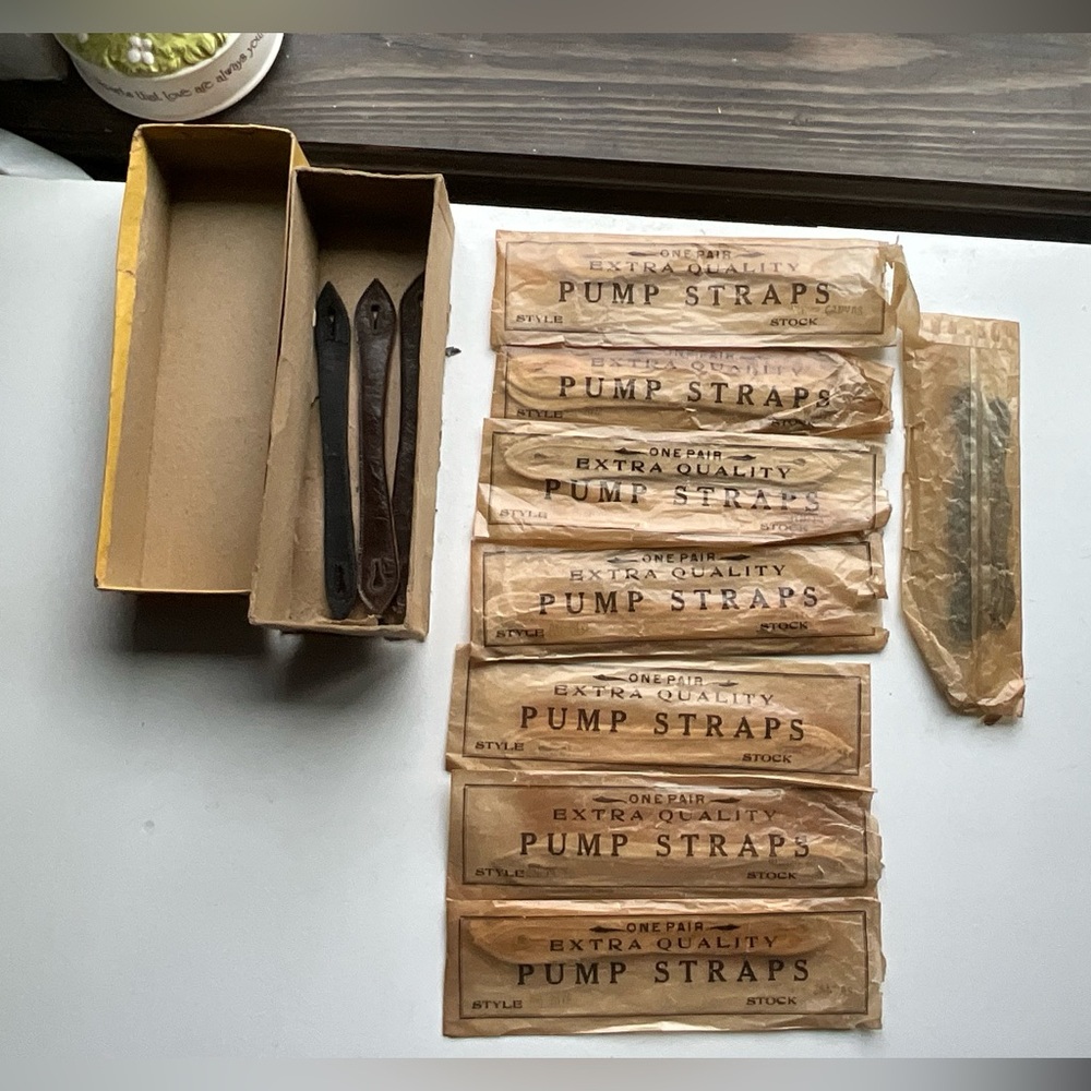 Antique Lot of 9 Pairs NOS Pump Shoe Straps 1900s-1920s Shoes Rare